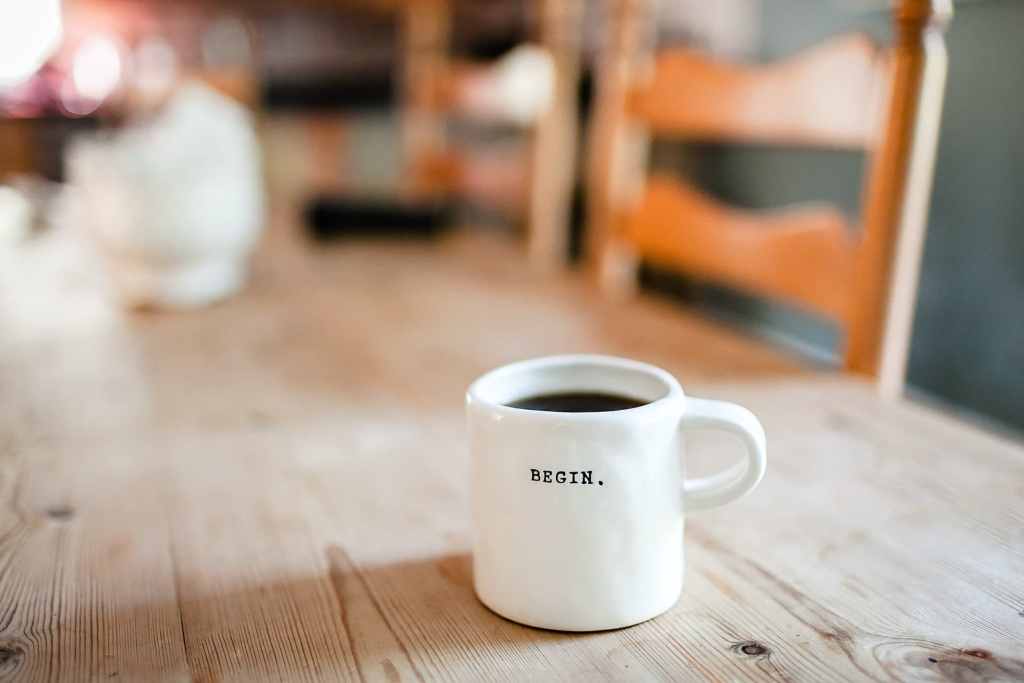 Work on your most important task first - mug with coffee