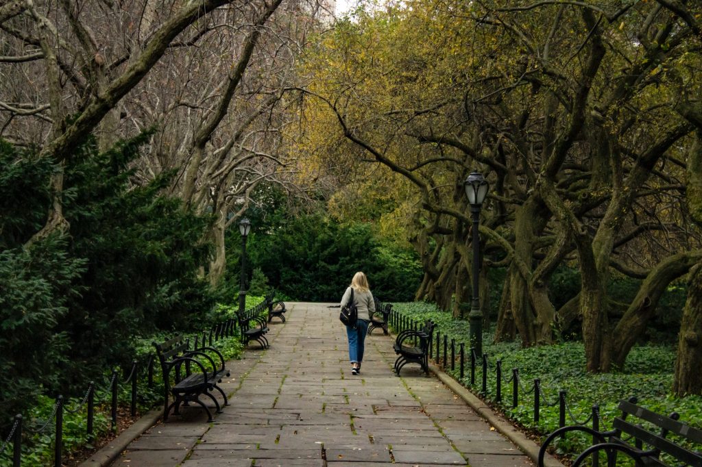 walking in park