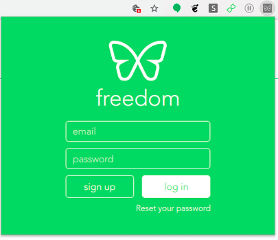 Log in to Freedom Chrome Extension